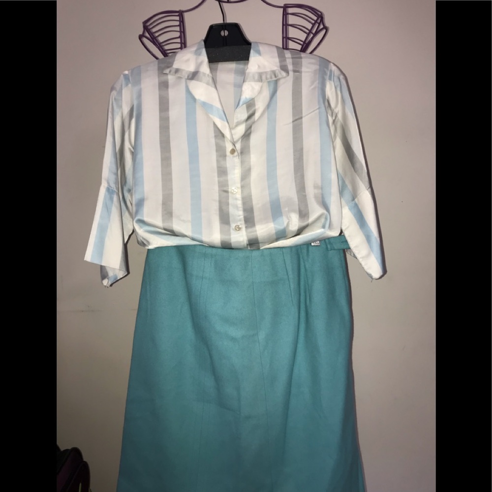 Teal 1950 vintage skirt